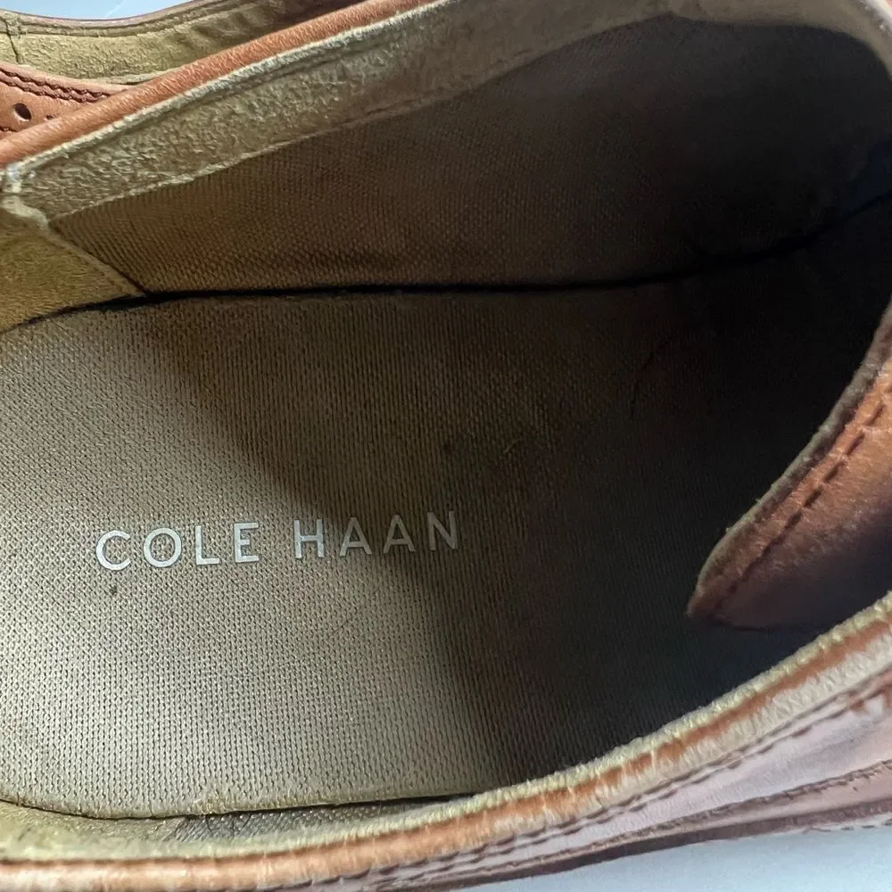 Cole Haan Grand OS Brown Leather Brogue Wingtip Oxfords Shoes Mens 10 M C21133